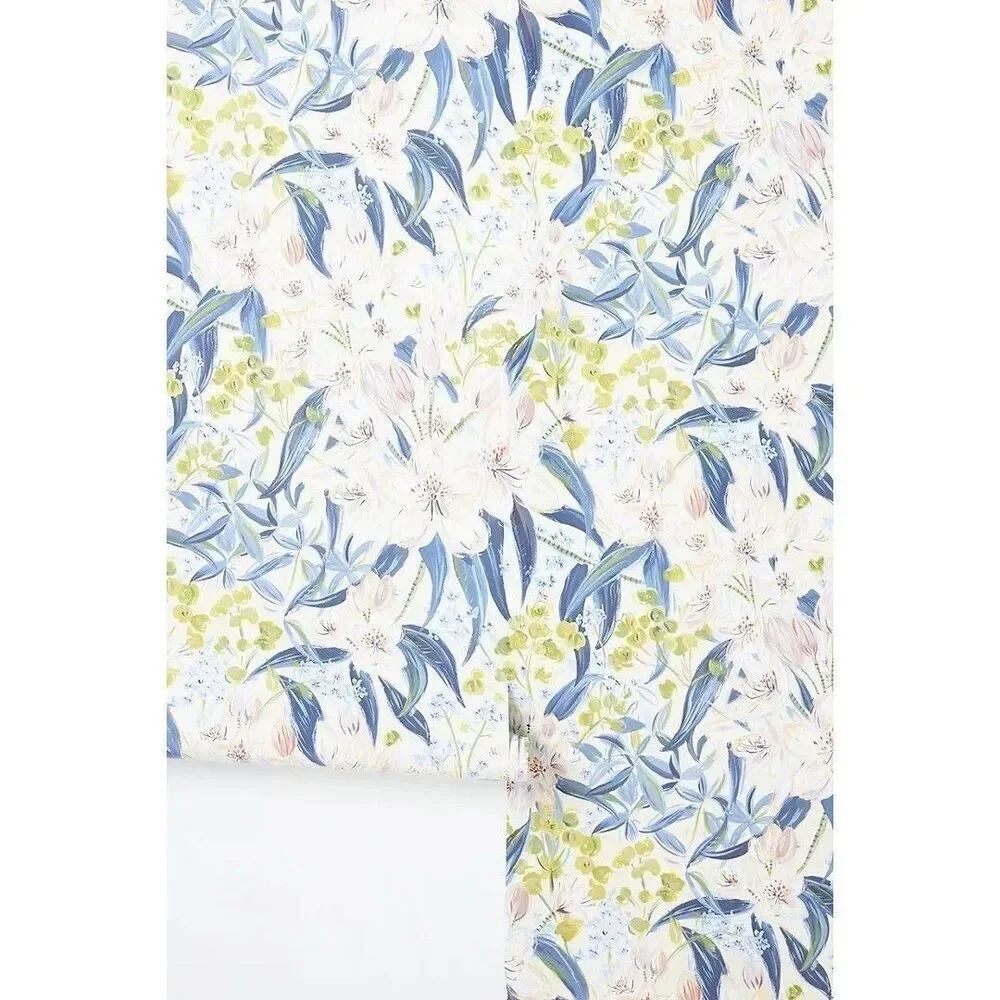 Anthroplogie Kate Hibbard In Bloom Wallpaper Single Roll Floral 49.5 sq ft NEW